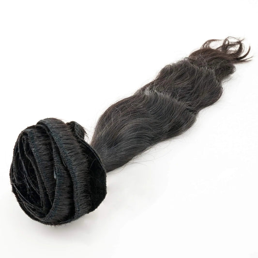 Raw Indian Wavy Natural Black Clip-in Extensions